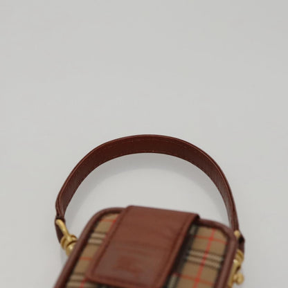 Burberry Nova check Pochette Canvas, BEIGE, CANVAS, Clutche & pouche