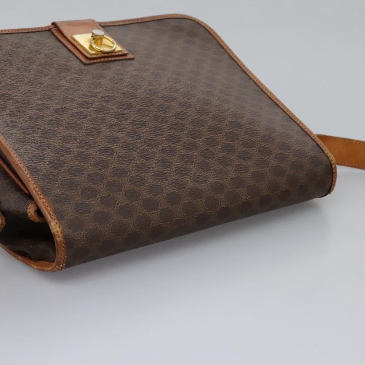 Celine Macadam Shoulder Bag PVC Leather, BROWN, CANVAS, Shoulder bag