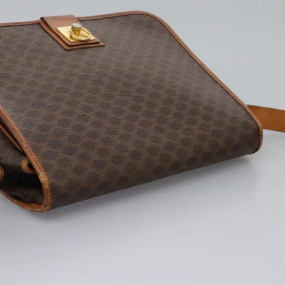 Celine Macadam Shoulder Bag PVC Leather, BROWN, CANVAS, Shoulder bag