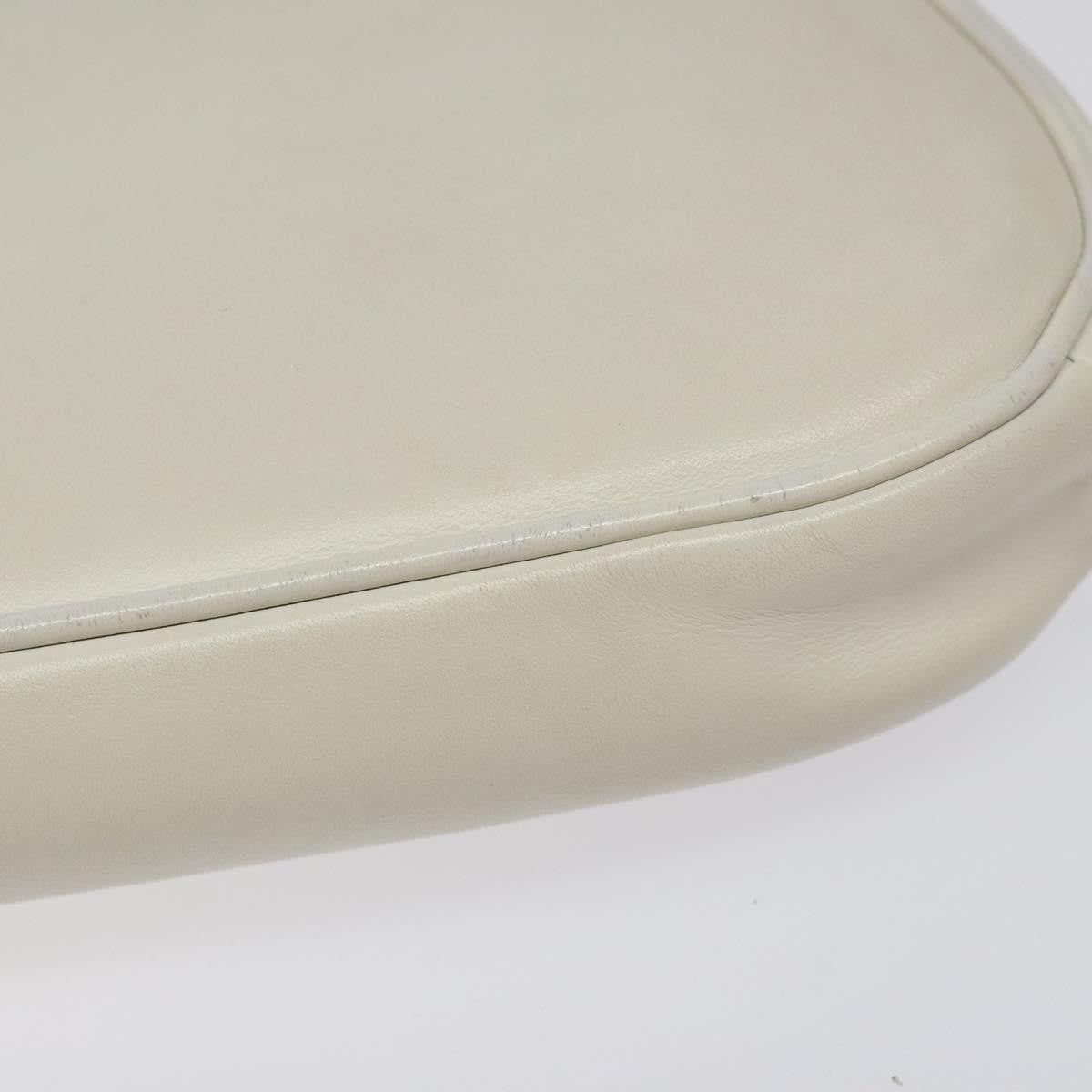 Celine Triangle Bag Leather, WHITE, LEATHER, Handbag