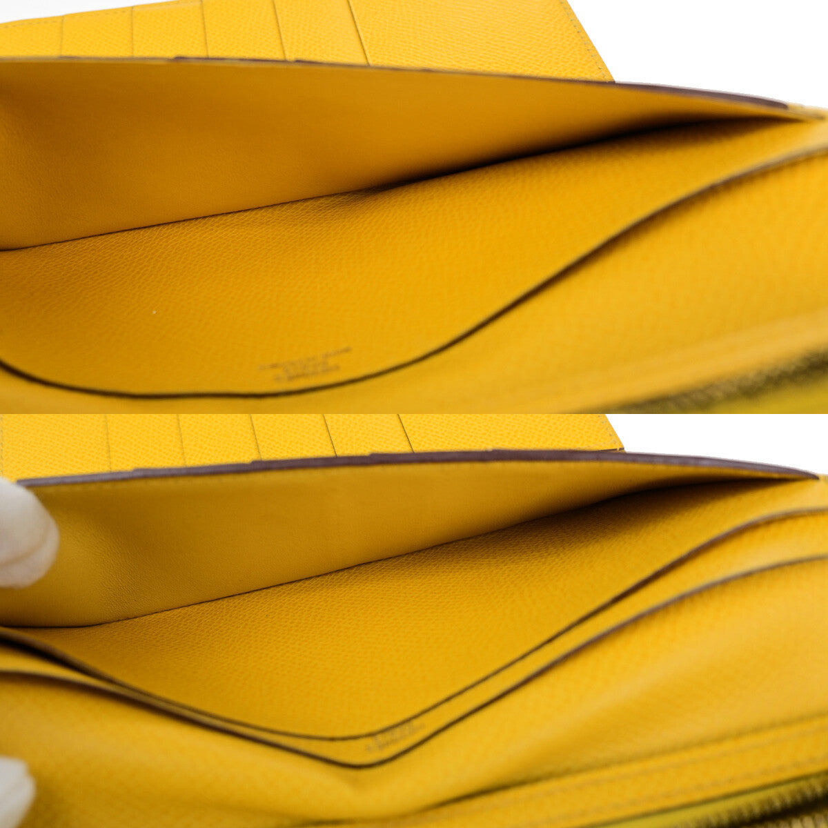 Hermes Bearn Trifold Wallet Epsom, YELLOW, LEATHER, Wallets