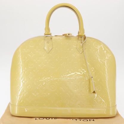 Louis Vuitton Alma Handbag Monogram Vernis, YELLOW, PATENT_LEATHER, Handbag