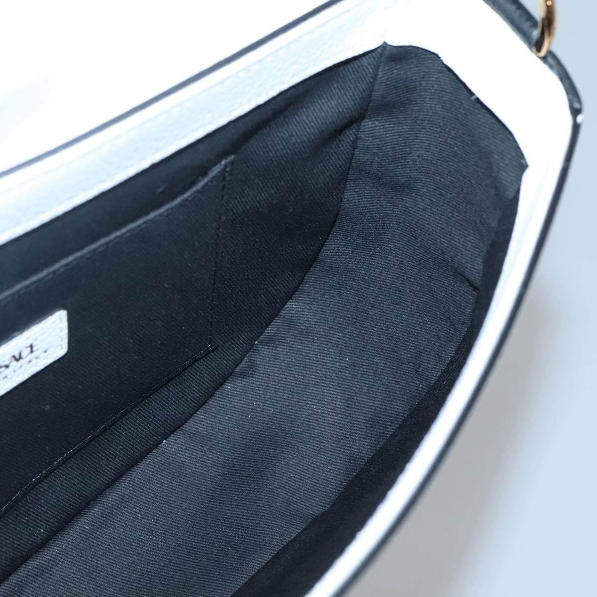 Versace Virtus Flap Messenger Bag Leather, WHITE, LEATHER, Crossbody bag