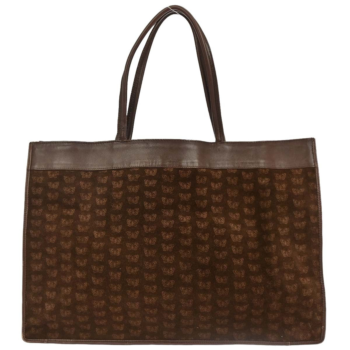 Bottega Veneta Butterfly Handle Tote Suede, BROWN, SUEDE, Tote bag