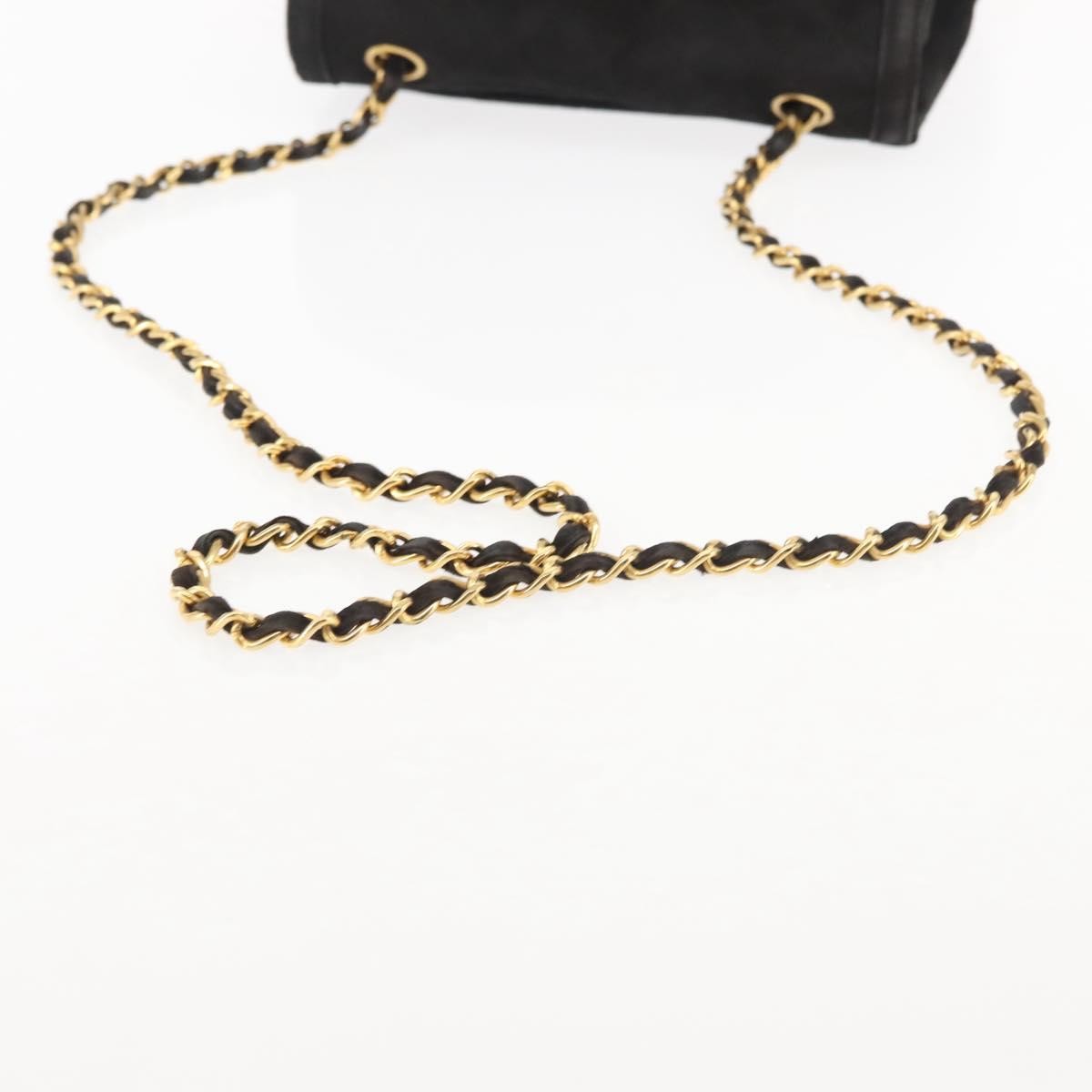 Chanel Vintage Clutch Pleated Leather, BLACK, SUEDE, Clutche & pouche