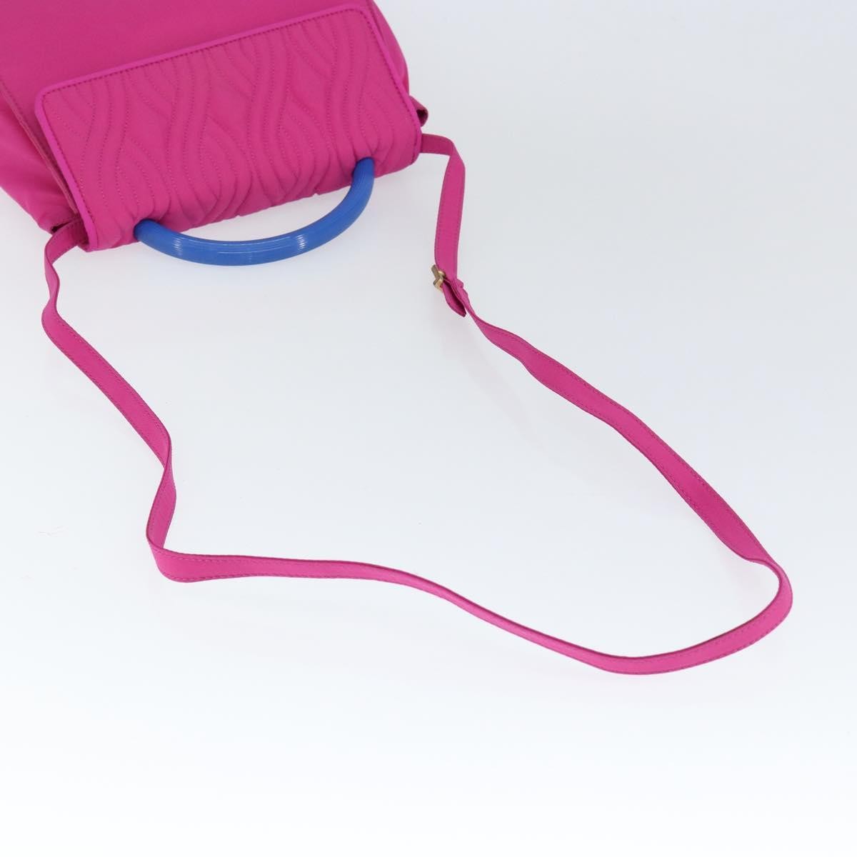 Fendi Top Handle Flap Bag Nylon, PINK, NYLON, Handbag