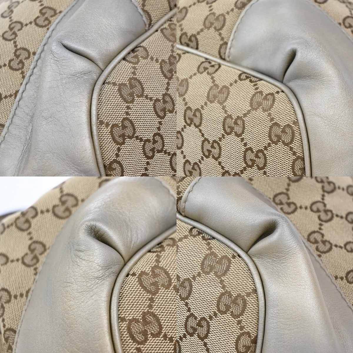 Gucci Sukey Top Handle Satchel GG Canvas with Leather, BROWN, CANVAS, Tote bag