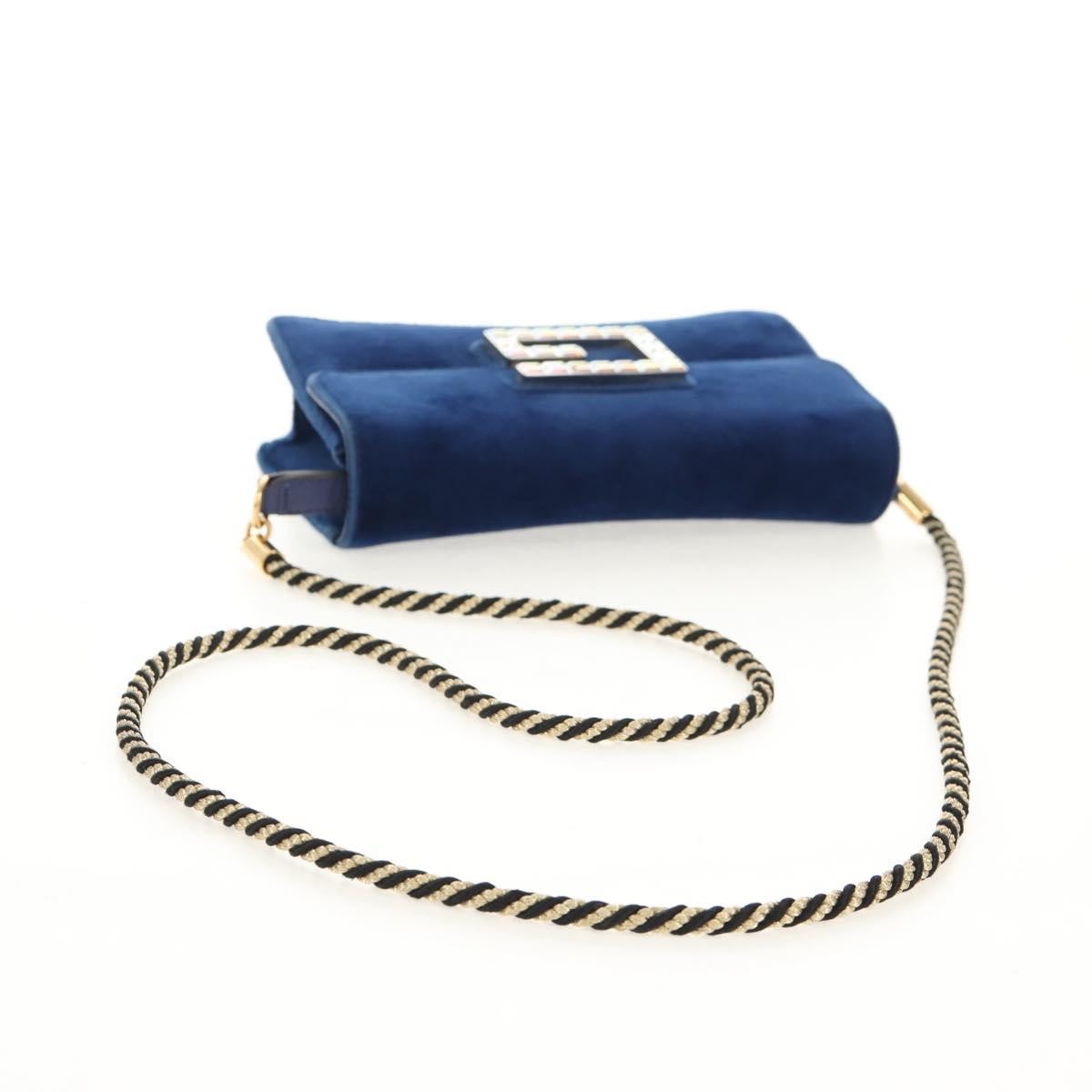 Gucci G Broadway Shoulder Bag Velvet with Crystals, BLUE, VELVET, Shoulder bag