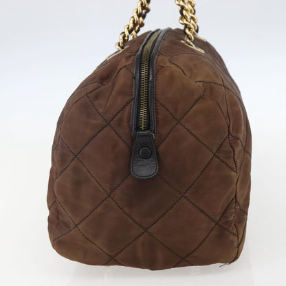 Prada Vintage Chain Handbag Tessuto, BROWN, NYLON, Handbag