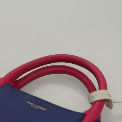 Saint Laurent Rive Gauche Cabas Leather, BLUE, LEATHER, Handbag