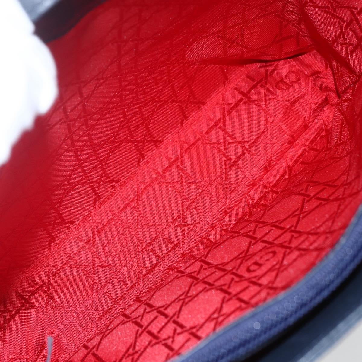 Christian Dior Vintage CD Handbag Leather, NAVY, LEATHER, Handbag