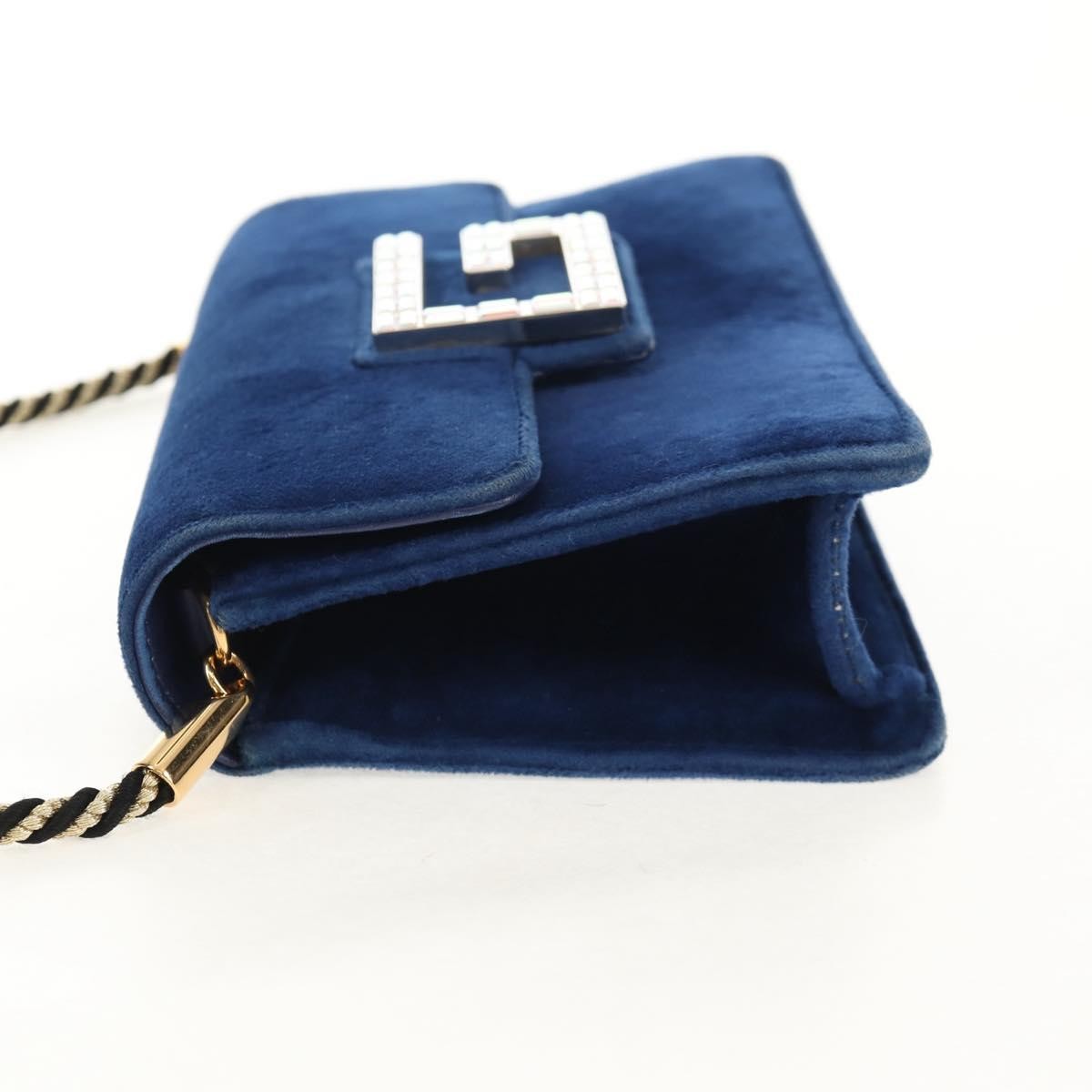 Gucci G Broadway Shoulder Bag Velvet with Crystals, BLUE, VELVET, Shoulder bag