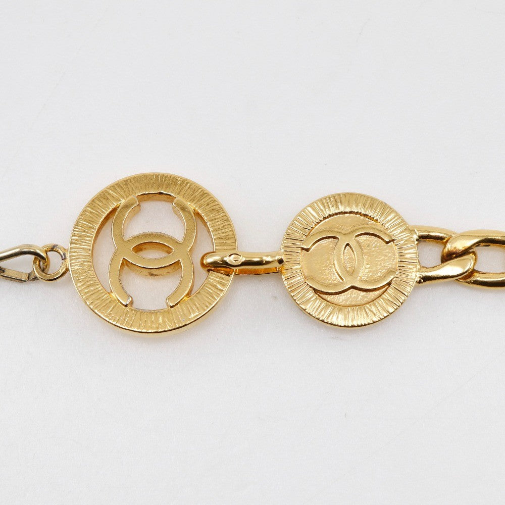 Chanel Vintage CC Chain Belt Metal and Leather, GOLD, GOLD_PLATED, Belts