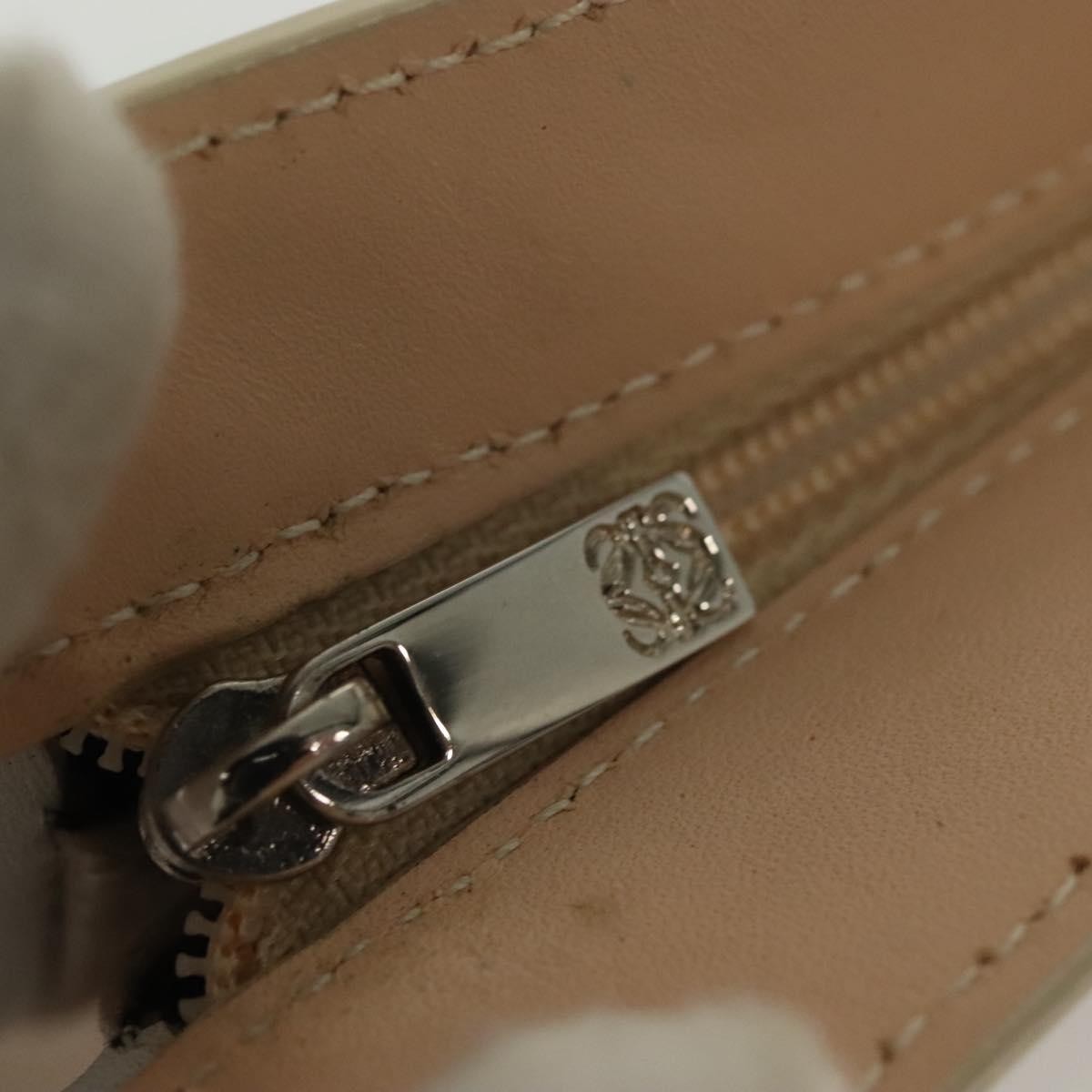 Loewe Flat Zip Pouch Leather, WHITE, LEATHER, Clutche & pouche