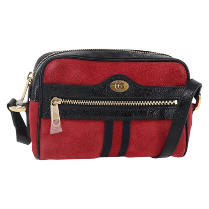 Gucci Ophidia Shoulder Bag Suede, RED, SUEDE, Shoulder bag