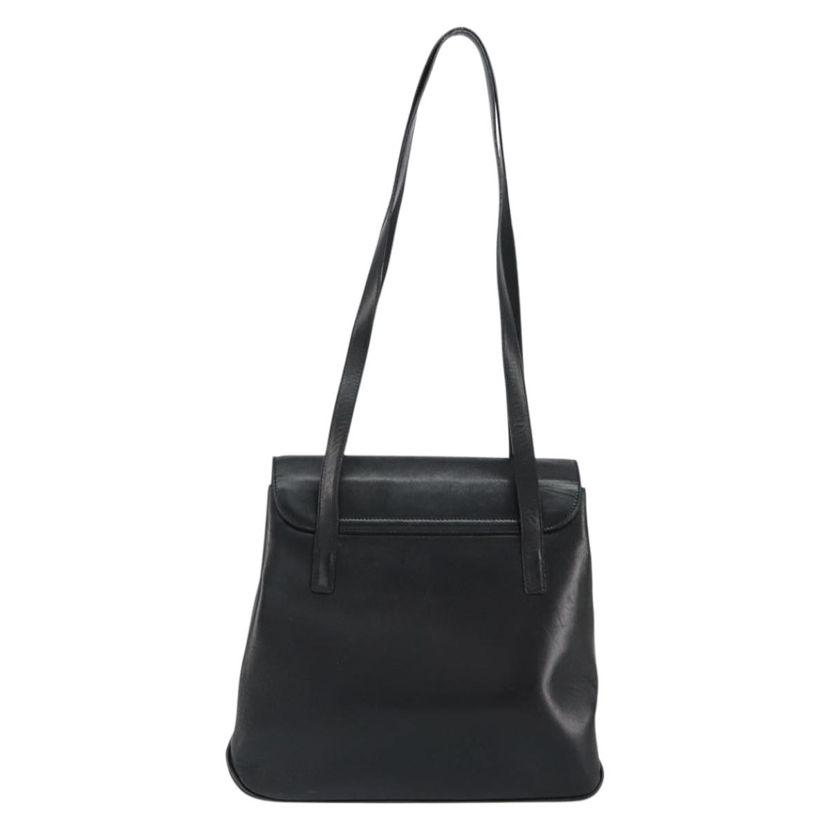 Salvatore Ferragamo Vala Shoulder Bag Leather, BLACK, LEATHER, Tote bag