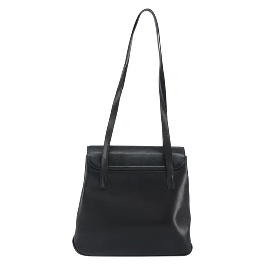 Salvatore Ferragamo Vala Shoulder Bag Leather, BLACK, LEATHER, Tote bag