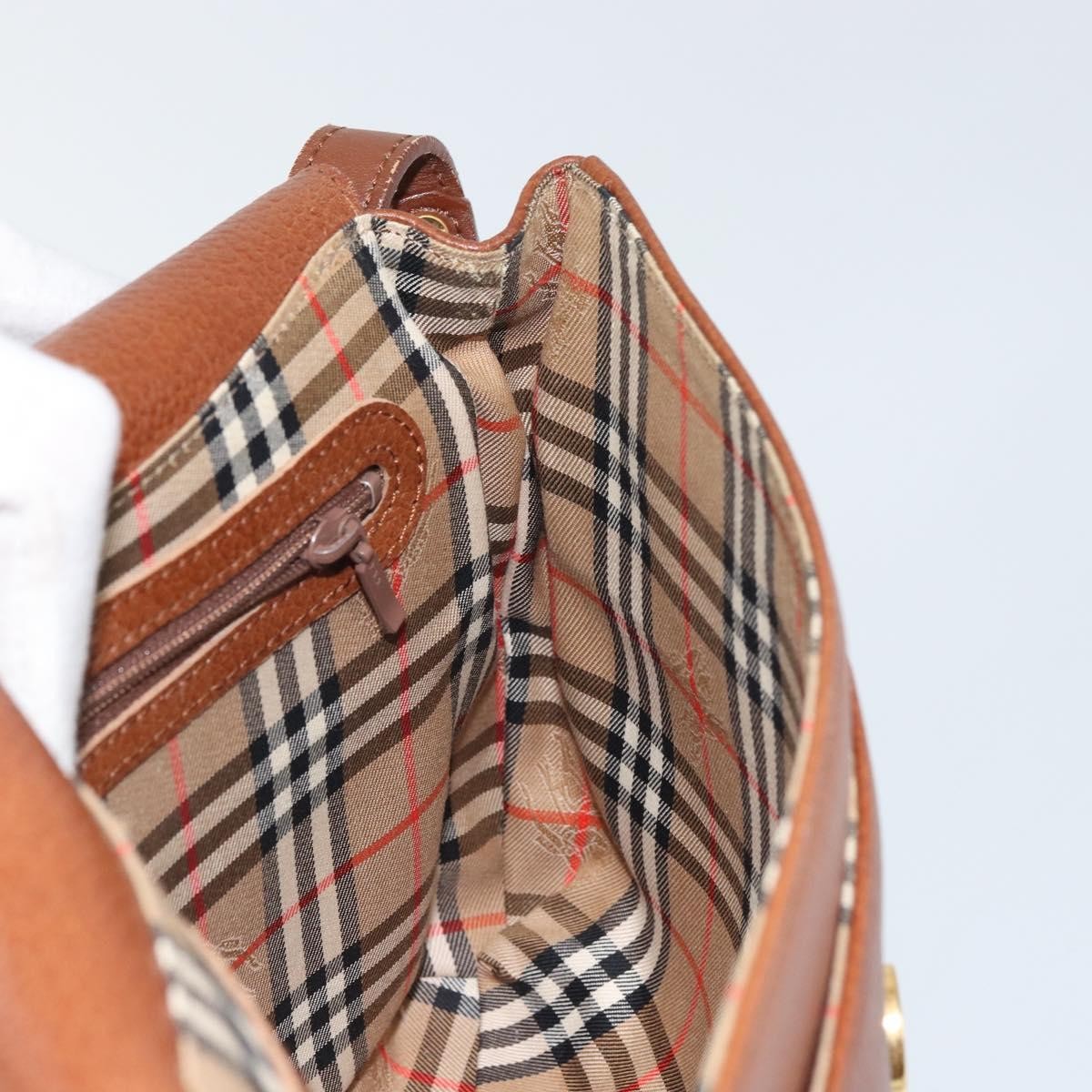 Burberry Vintage Shoulder Bag Leather, BROWN, LEATHER, Shoulder bag