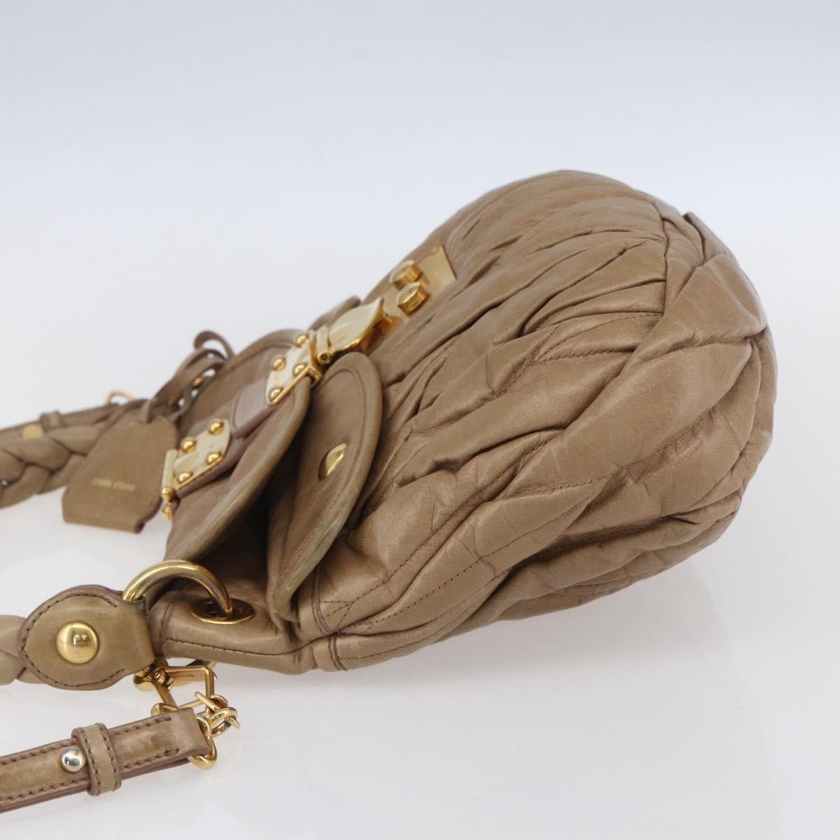 Miu Miu Coffer Convertible Hobo Matelasse Leather, BEIGE, LEATHER, Handbag