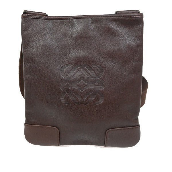 Loewe Anagram Shoulder Bag Leather, BROWN, LEATHER, Shoulder bag