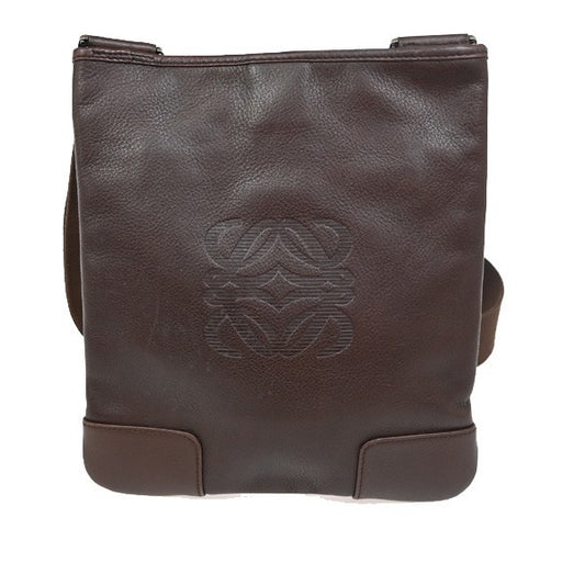 Loewe Anagram Shoulder Bag Leather, BROWN, LEATHER, Shoulder bag