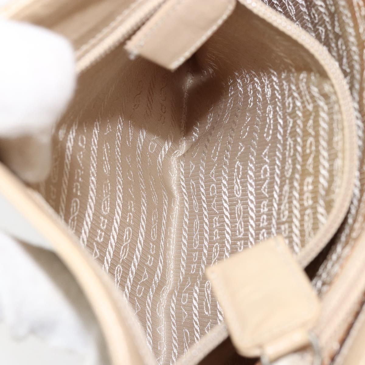 Prada Vintage Shoulder Bag Leather, BEIGE, LEATHER, Shoulder bag