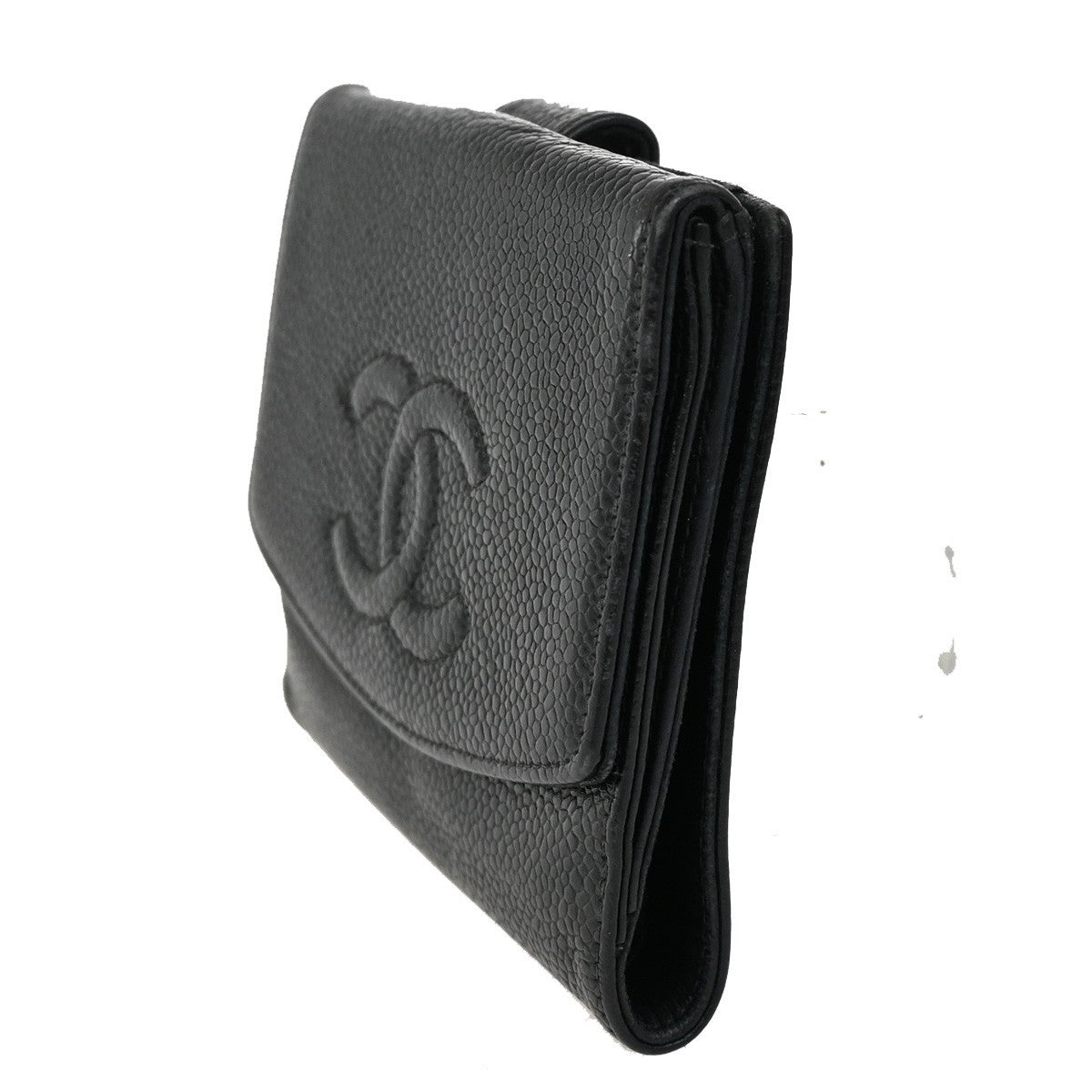 Chanel Vintage Timeless Bifold Wallet Caviar, BLACK, CALFSKIN, Wallets