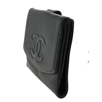 Chanel Vintage Timeless Bifold Wallet Caviar, BLACK, CALFSKIN, Wallets