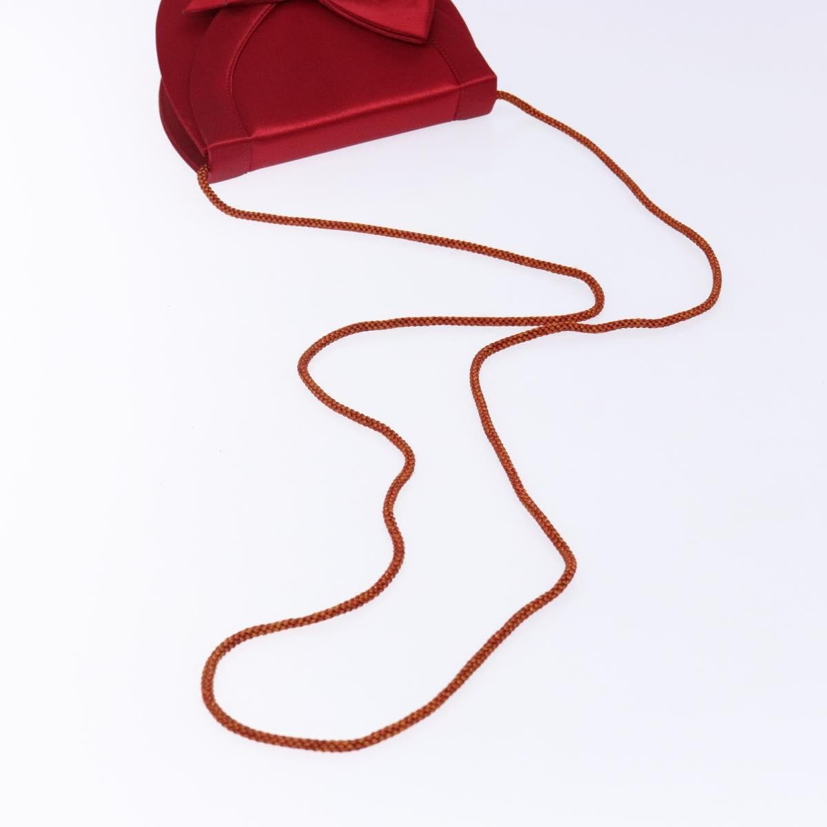 Saint Laurent Vintage Flap Crossbody Bag Silk, RED, SATIN, Clutche & pouche