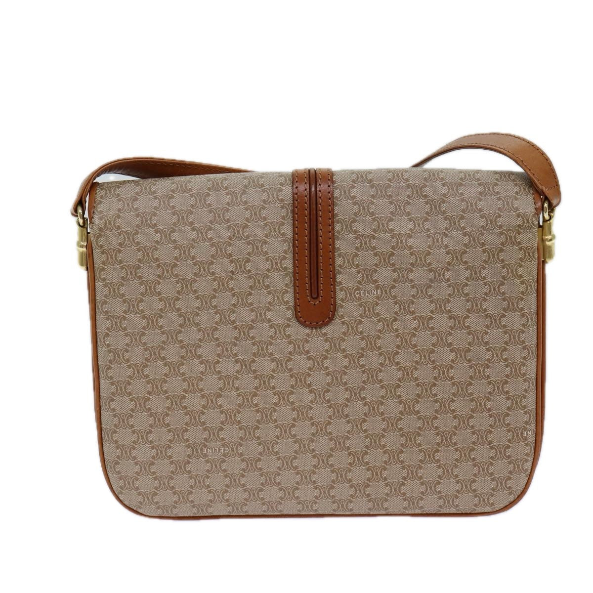 Celine Macadam Shoulder Bag Canvas, BEIGE, CANVAS, Shoulder bag