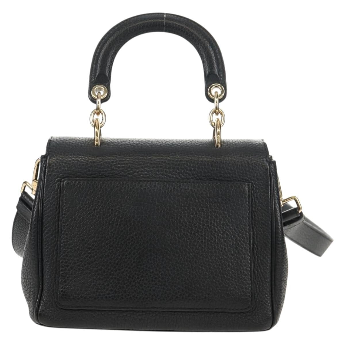 Christian Dior Lady Dior Bag Leather, BLACK, LEATHER, Handbag
