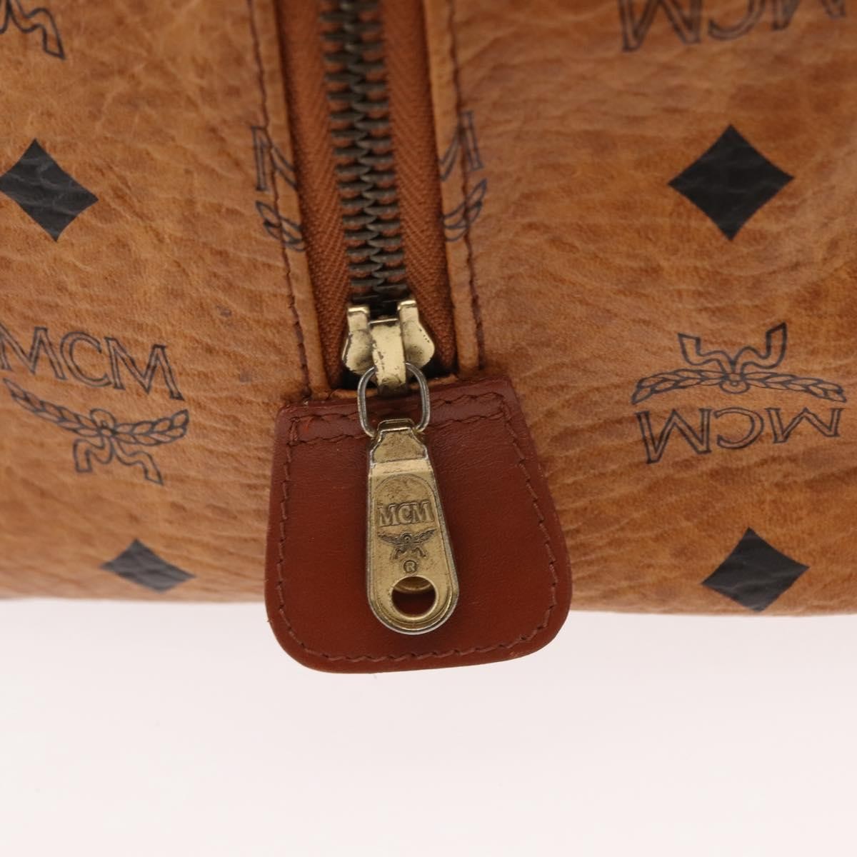 MCM Visetos logogramme Handbag Canvas and Leather, BROWN, PVC, Handbag