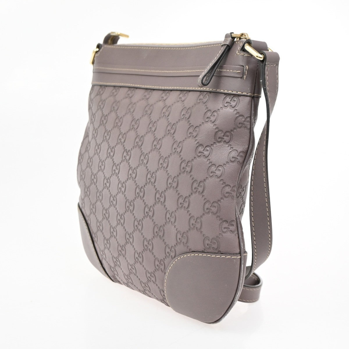 Gucci Mayfair Messenger Bag Guccissima Leather, PURPLE, LEATHER, Shoulder bag