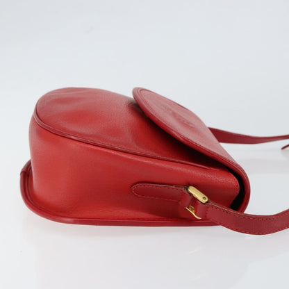 Gucci Vintage Flap Shoulder Bag Leather, RED, LEATHER, Shoulder bag