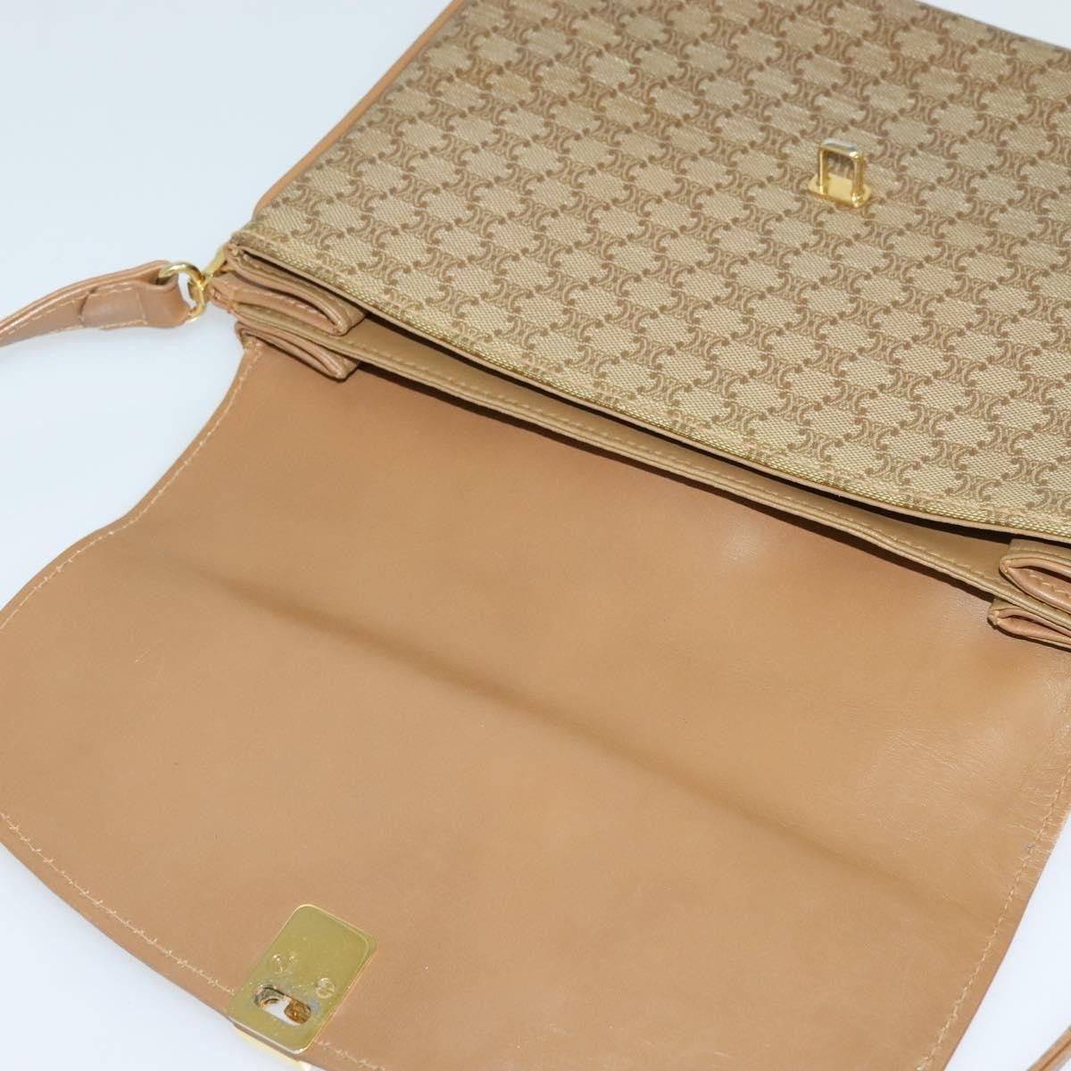 Celine Macadam Shoulder Bag PVC Leather, BEIGE, CANVAS, Shoulder bag