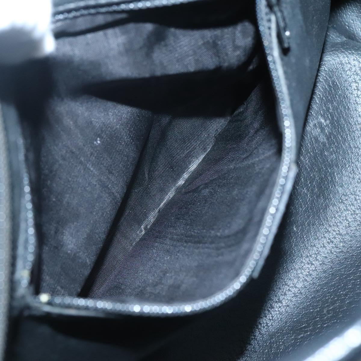 Celine Circle Logo Handbag Leather, BLACK, LEATHER, Handbag