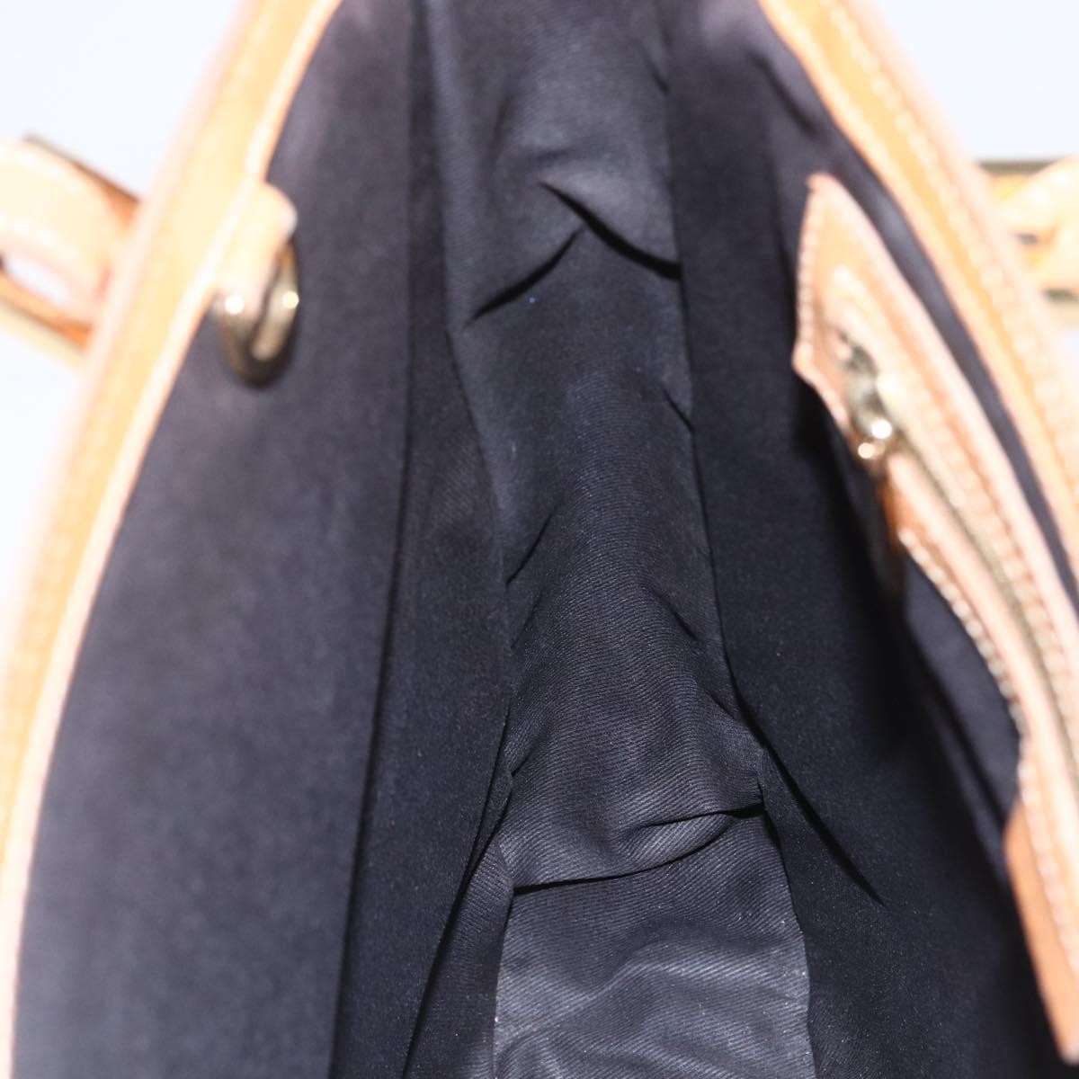 Celine Vintage Macadam Handbag Canvas and Leather, BROWN, CANVAS, Handbag