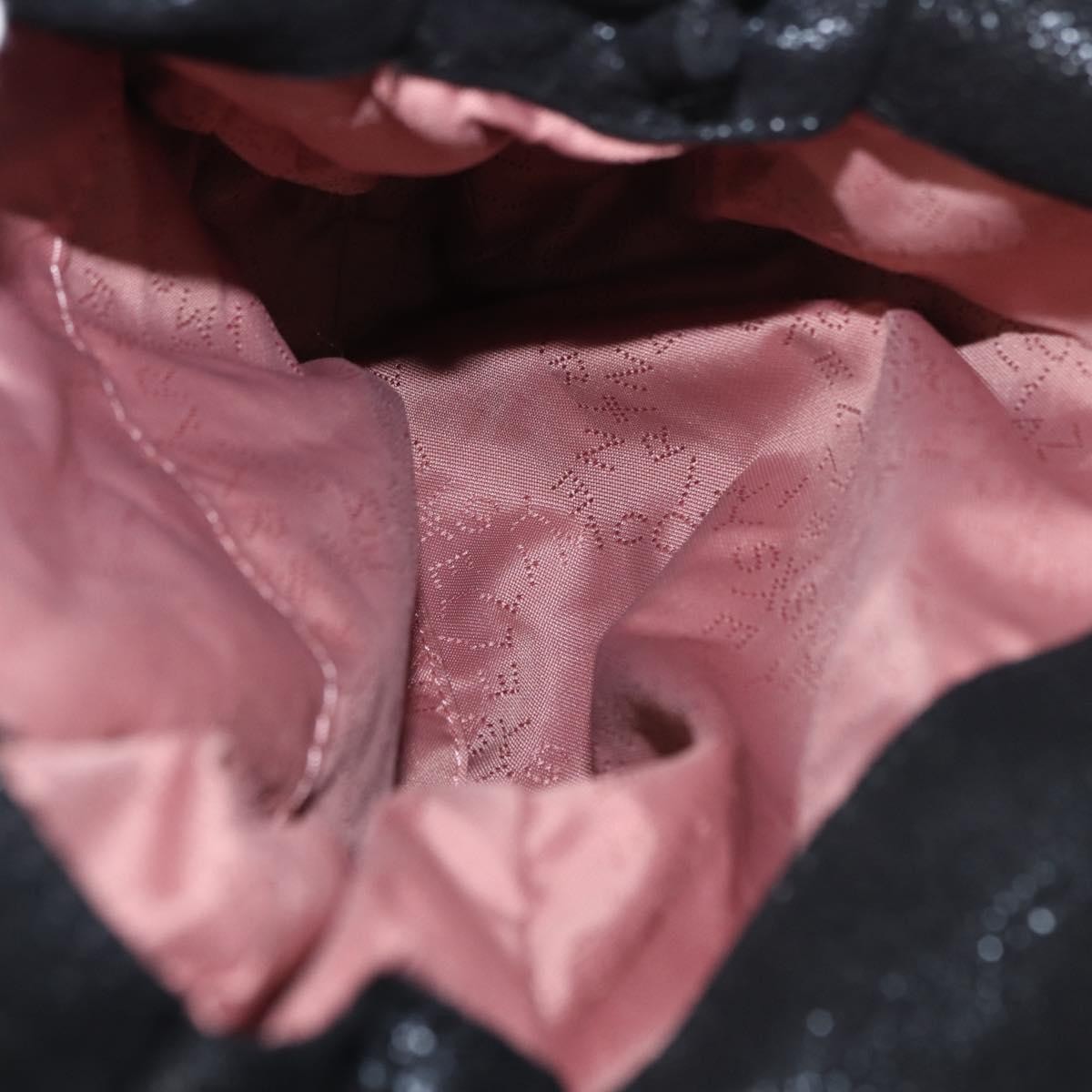 Stella McCartney Falabella Fold Over Bag Shaggy Deer, BLACK, POLYESTER, Shoulder bag