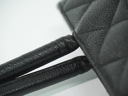 Chanel Medallion Tote Quilted Caviar, BLACK, LEATHER, Tote bag