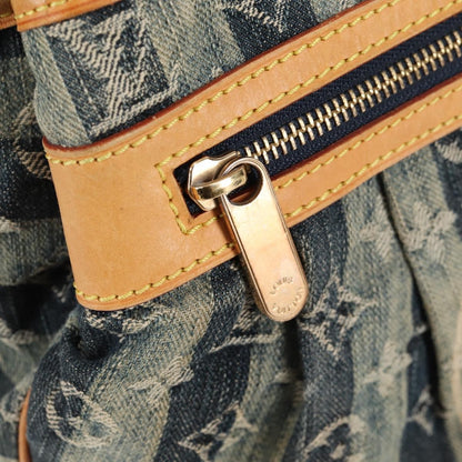 Louis Vuitton Porte Epaule Raye Handbag Striped Monogram Denim, BLUE, DENIM_JEANS, Handbag