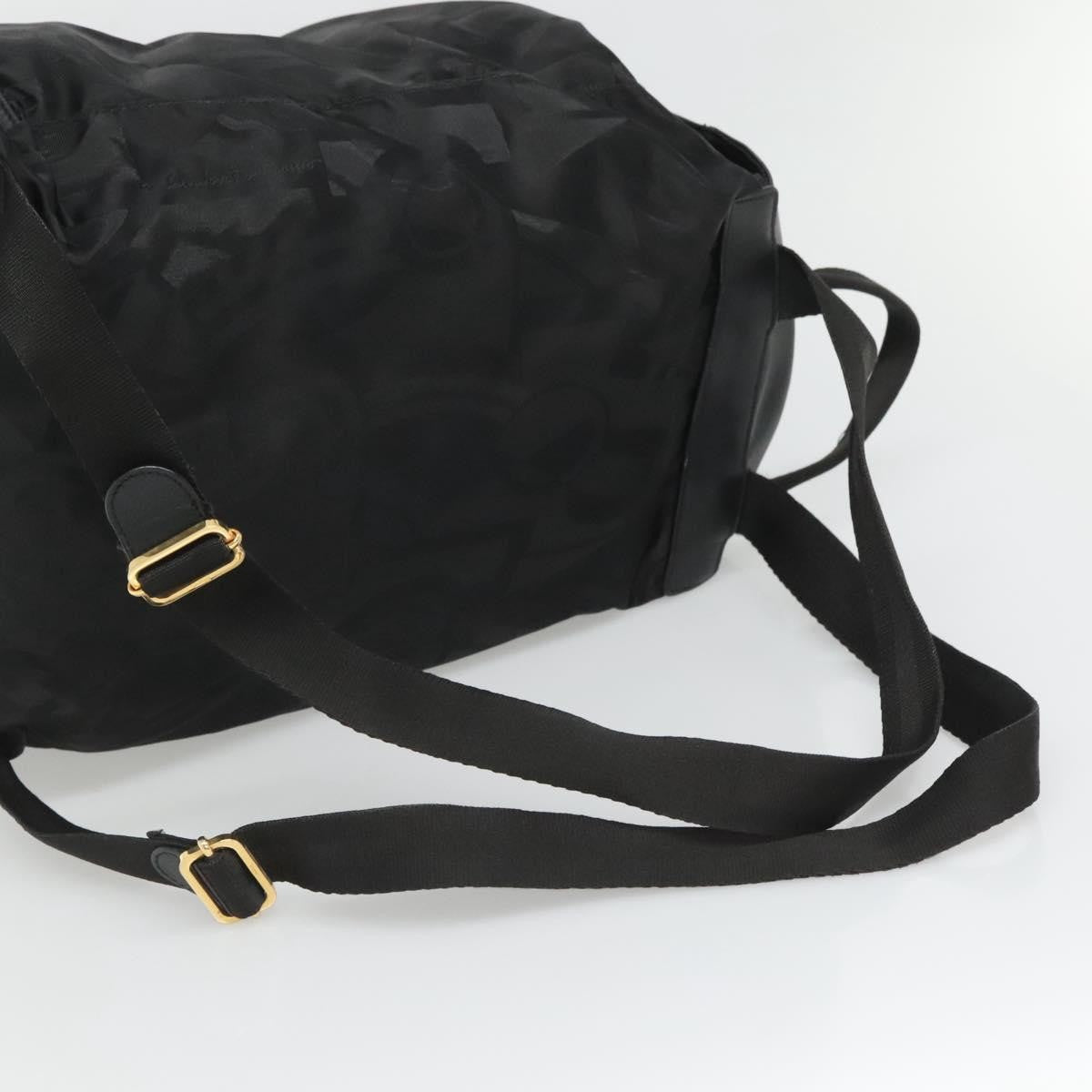 Salvatore Ferragamo Vintage Gancini Backpack Nylon, BLACK, NYLON, Backpack