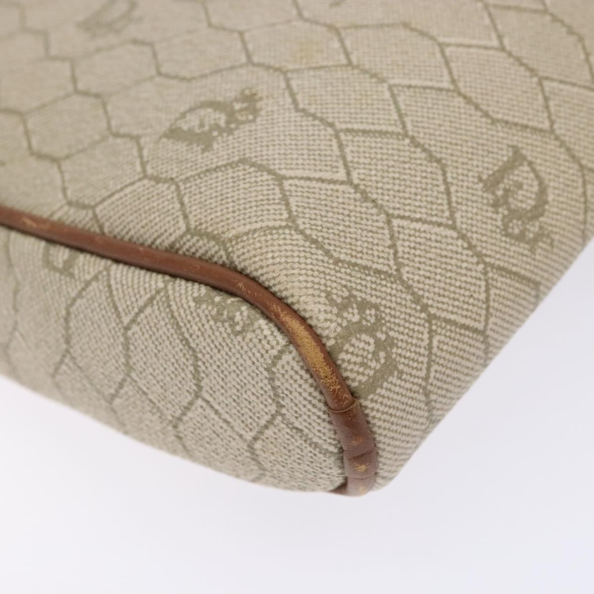 Christian Dior Vintage Honeycomb Shoulder Bag Canvas, BEIGE, CANVAS, Shoulder bag