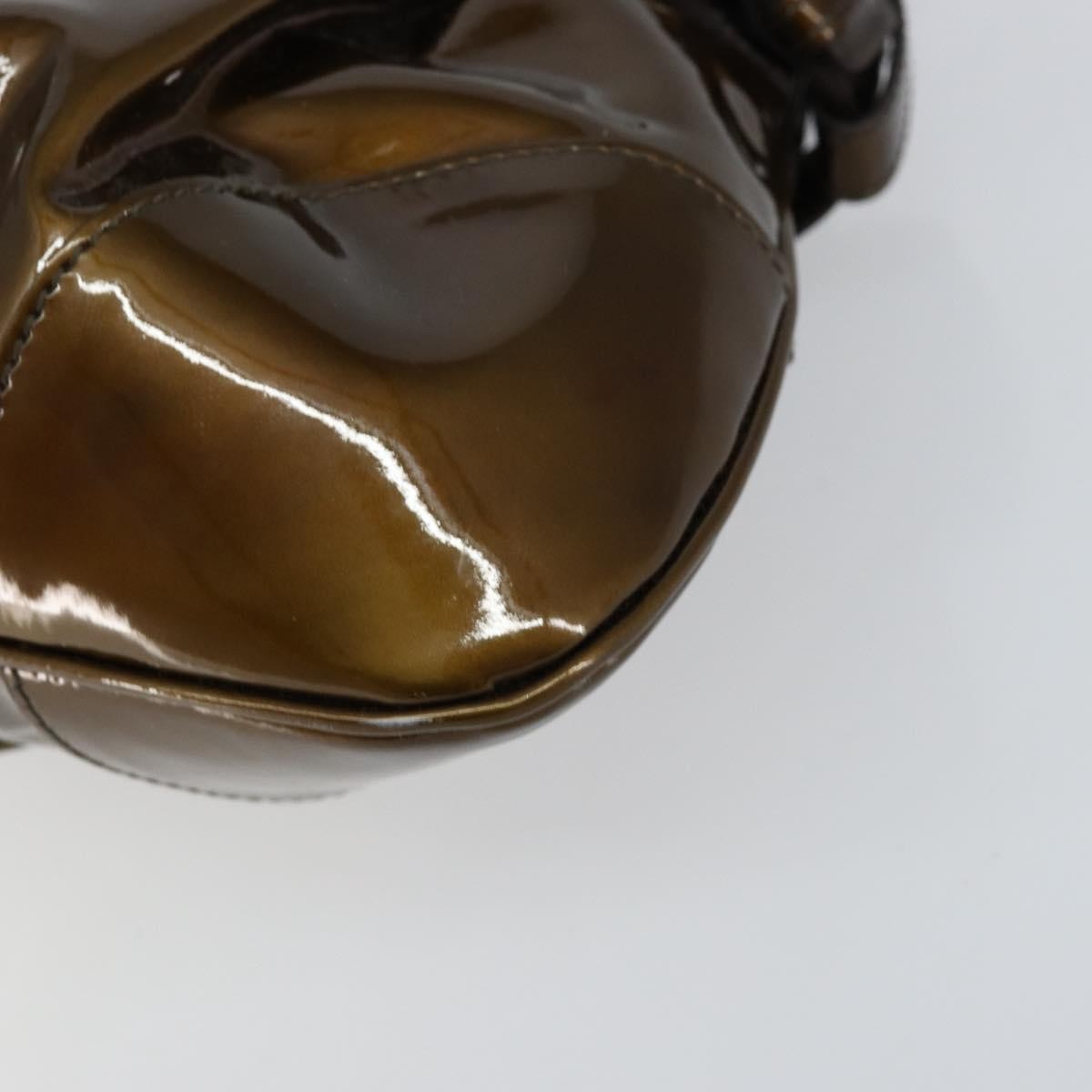 Salvatore Ferragamo Gancini handbag Patent leather, BROWN, PATENT_LEATHER, Handbag