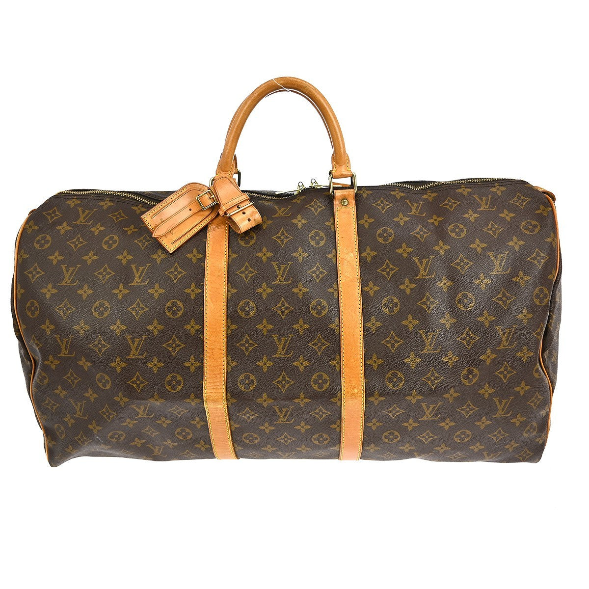 Louis Vuitton Keepall Bag Monogram Canvas, BROWN, CANVAS, Travel bag