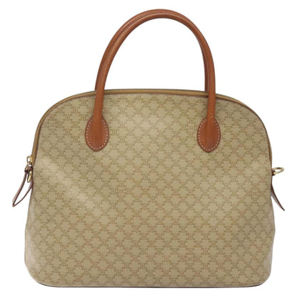 Celine Vintage Macadam Handbag Canvas, BEIGE, CANVAS, Handbag