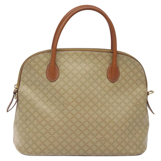 Celine Vintage Macadam Handbag Canvas, BEIGE, CANVAS, Handbag