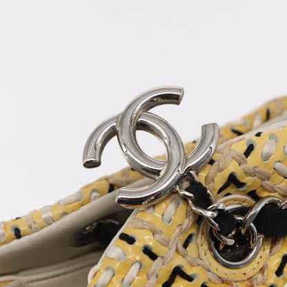 Chanel Just Mademoiselle Bag Woven Stitch Patent, YELLOW, PATENT_LEATHER, Shoulder bag