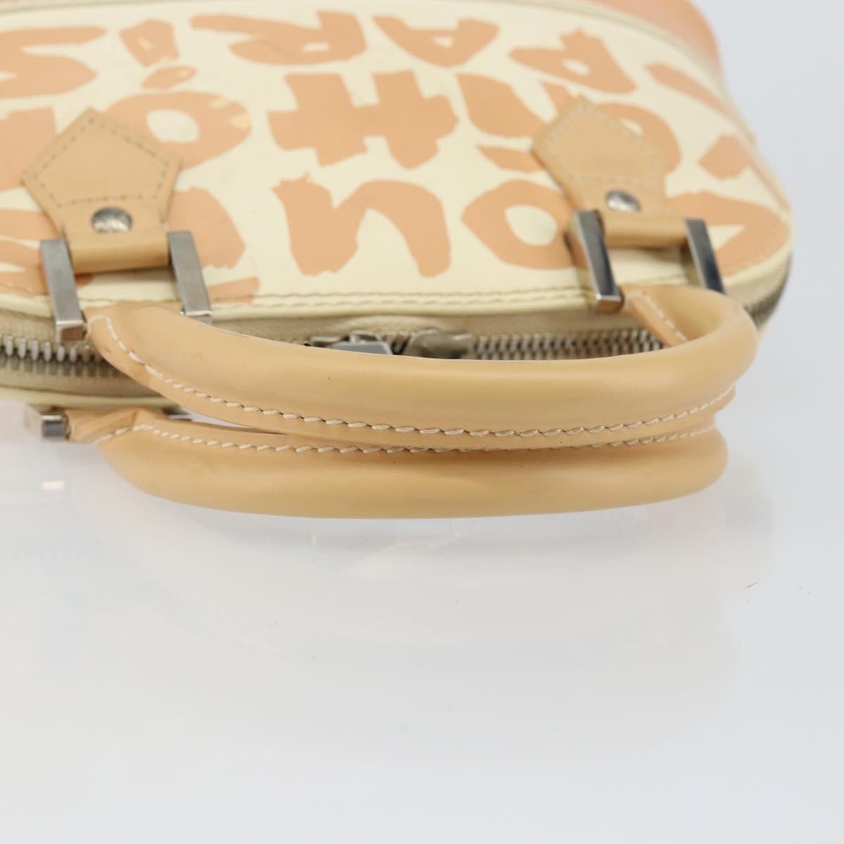 Louis Vuitton Alma Handbag Limited Edition Graffiti Leather, WHITE, CANVAS, Handbag