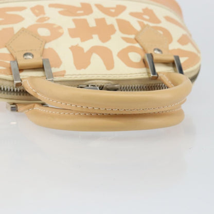 Louis Vuitton Alma Handbag Limited Edition Graffiti Leather, WHITE, CANVAS, Handbag