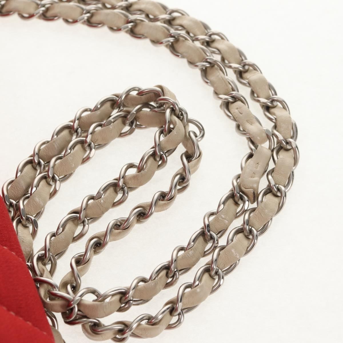 Chanel Leo Lion Flap Bag Chevron Jersey, RED, COTTON, Shoulder bag